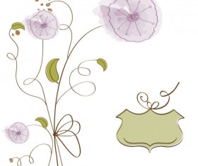 Hand drawn cute Flowers vector 02