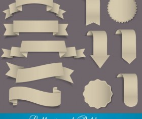 Stickers of Exquisite ribbons vector 01