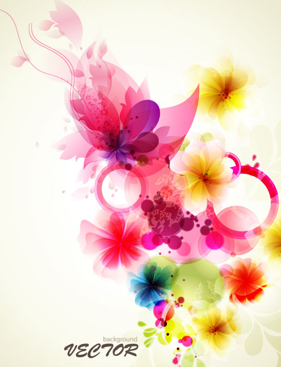 Shiny Colorful flower background vector 04