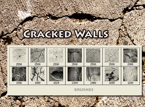 Cracked walls brushes fot Photoshop
