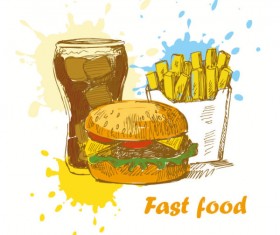 Hand drawn Different food elements vector 04