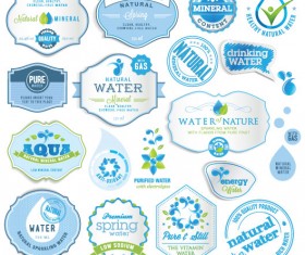 Set of organic food labels vector 04