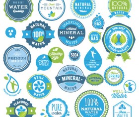 Set of organic food labels vector 05