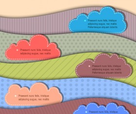 Set of Curved numbered vector banners 05