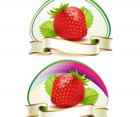 Fresh strawberry elements background vector 02