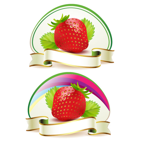 Fresh strawberry elements background vector 02