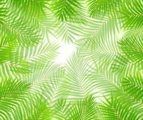 tropical Green leaf elements vector background 01