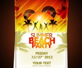 Set of beach party Flyer vector 02