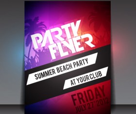 Set of beach party Flyer vector 05