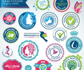 healthcare elements labels vector
