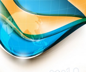 Abstract Cube Waves background vector 04