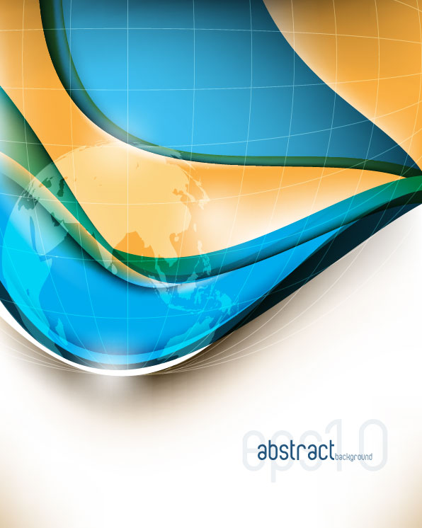 Abstract Cube Waves background vector 04