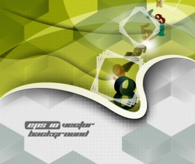 Abstract Cube Waves background vector 05