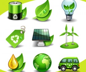 Eco elements icon vector 01