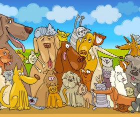 Elements of Vivid cartoon Animal vector 02