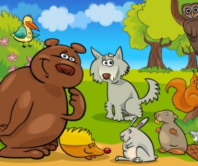 Elements of Vivid cartoon Animal vector 03