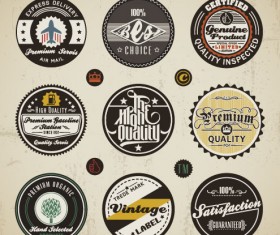 Various elements Vintage labels vector 01