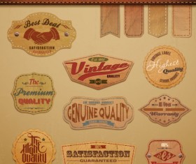 Various elements Vintage labels vector 02