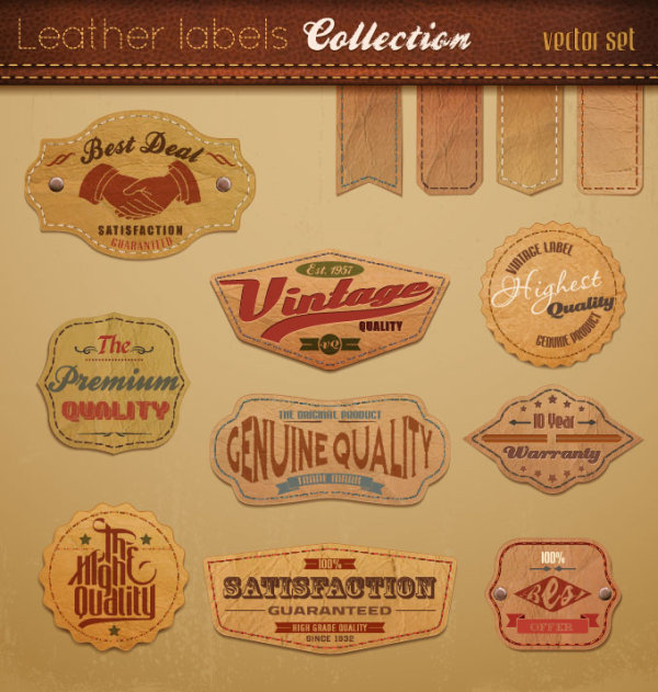 Various elements Vintage labels vector 02