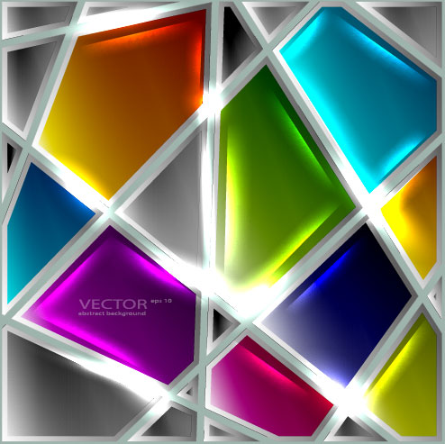 Set of luxury glass background vector 01