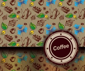 Retro Coffee template and Coffee labels vector 01