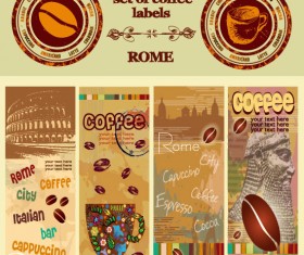 Retro Coffee template and Coffee labels vector 02
