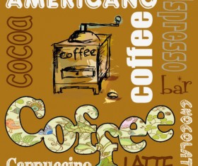 Retro Coffee template and Coffee labels vector 03