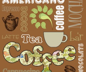 Retro Coffee template and Coffee labels vector 04