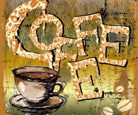 Retro Coffee template and Coffee labels vector 05