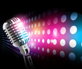 Stylish Microphone elements vector set 03