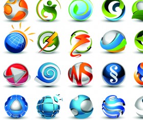 Different 3D logos design elements vector 01