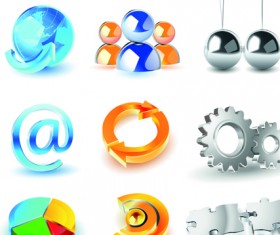 Different 3D logos design elements vector 04