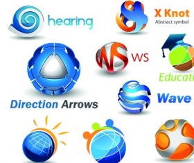 Different 3D logos design elements vector 05