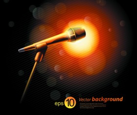 Stylish Microphone elements vector set 04