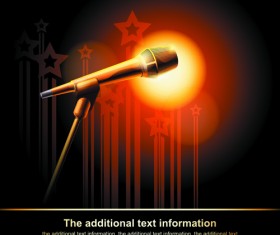 Stylish Microphone elements vector set 05
