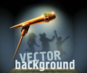 Stylish Microphone elements vector set 06