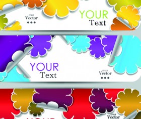 Various Stylish paper labels vector 01