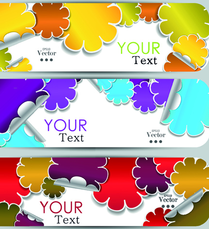 Various Stylish paper labels vector 01