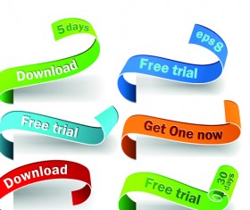 Various Stylish paper labels vector 10