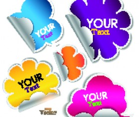 Various Stylish paper labels vector 03