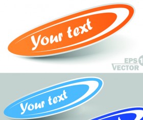 Various Stylish paper labels vector 07