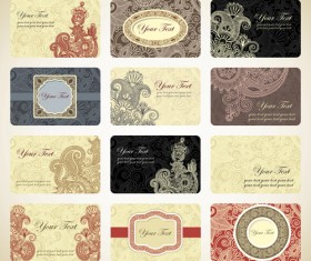 Abstract Retro floral Decoration cards vector