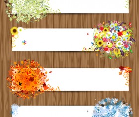 Abstract of Colorful Flowers banners vector 01