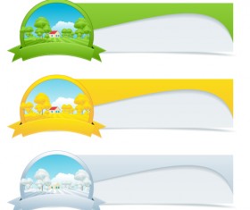 Abstract of Colorful Flowers banners vector 02