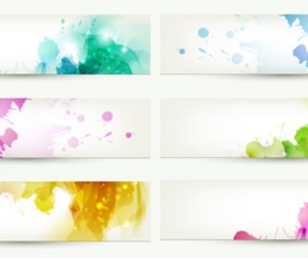 Abstract of Colorful Flowers banners vector 04