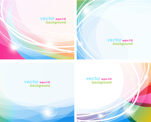 Abstract Backgrounds with Shiny Waves vector 01