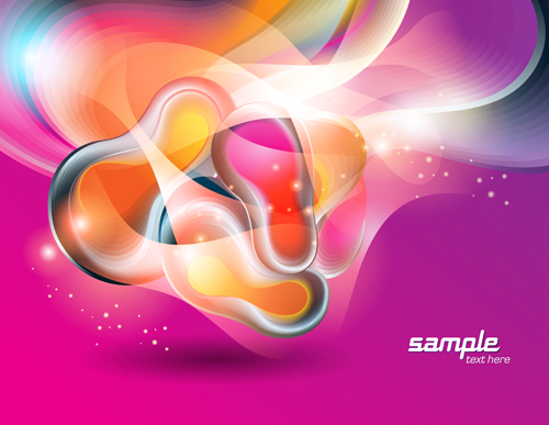 Abstract Backgrounds with Shiny Waves vector 05