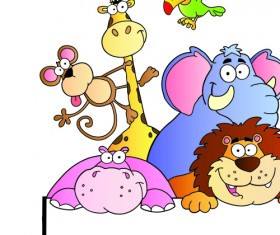 Cute cartoon Animals and billboard vector 03