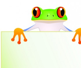 Cute cartoon Animals and billboard vector 05