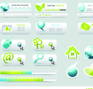 Creative Buttons and web menus elements vector 02